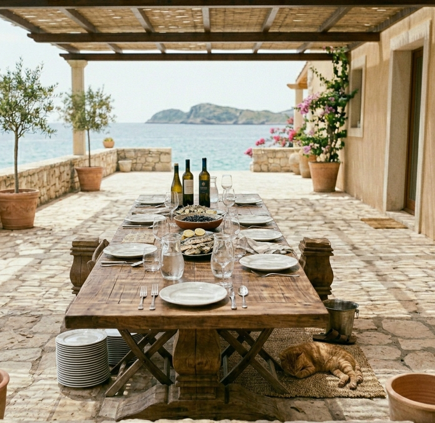 Mediterranean hospitality scene